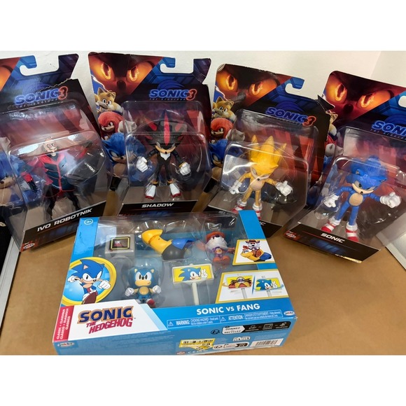 Sonic 3 Movie Jakks 5" Figure Set Sonic Shadow Super Sonic Eggman lot of 4 + 1 - Picture 4 of 4
